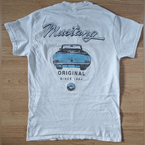 Ford Mustang T-Shirt, White and Blue Size Small - Picture 4 of 9
